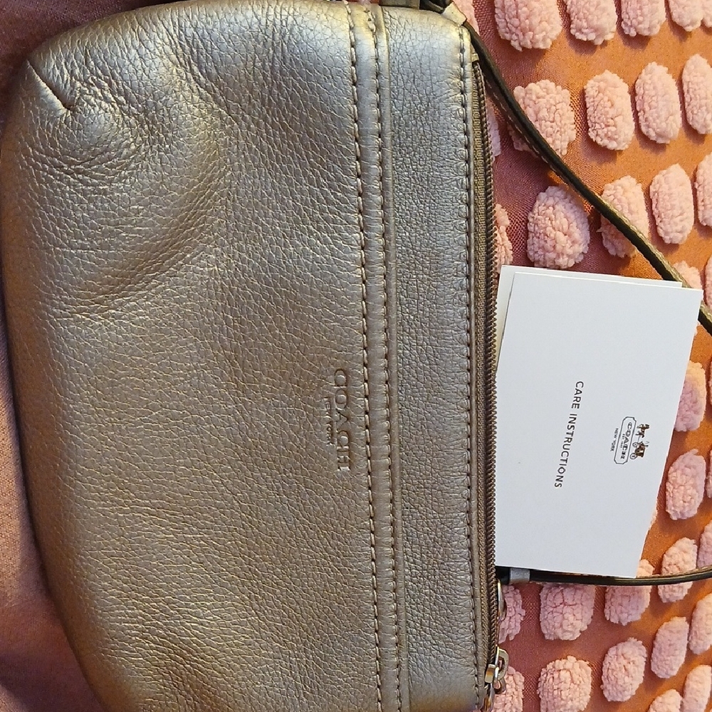 Coach Metallic Silver Wristlet